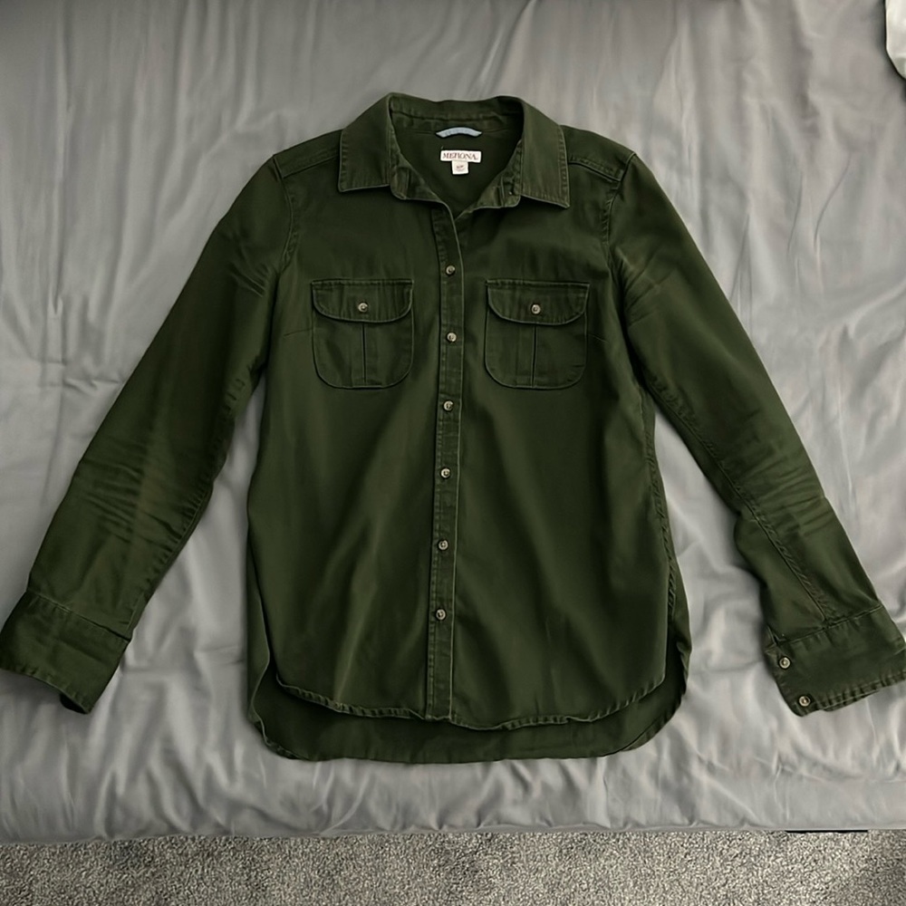 Green Button-Up
